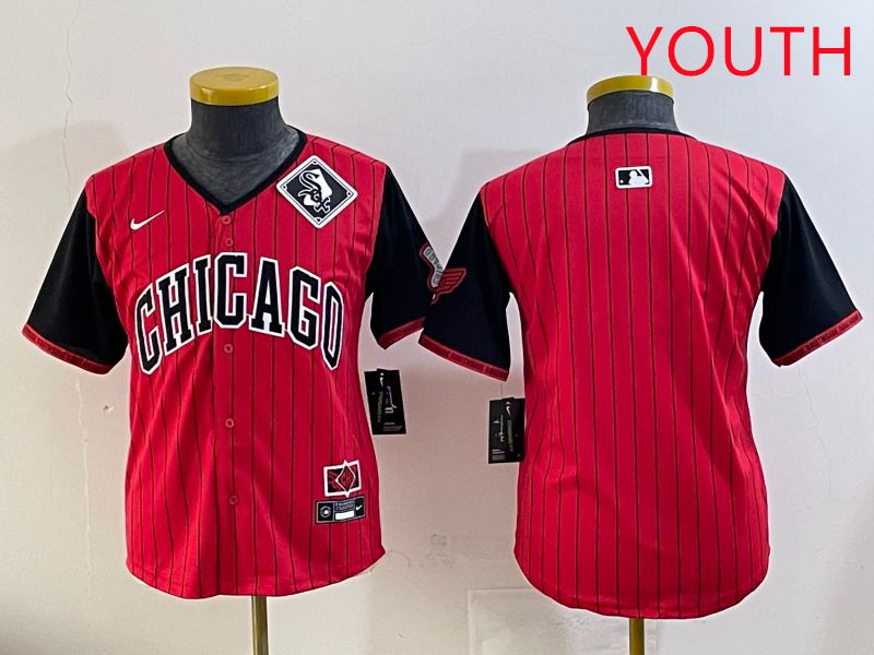 Youth Chicago White Sox Blank Red Stripe Joint Name Nike 2025 MLB Jersey style 6
